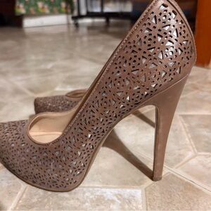 BCBGeneration Brown Laser-Cut Heels